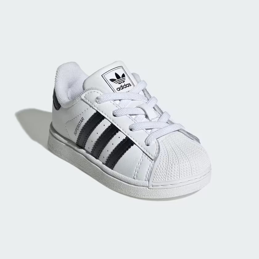 Infant's Adidas Superstar II Elastic Lace Shoes - Cloud White/Core Black