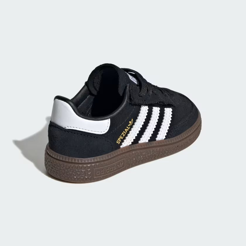 Infant's Adidas Handball Spezial Comfort Closure Elastic Lace Shoes - Black/White/Gum