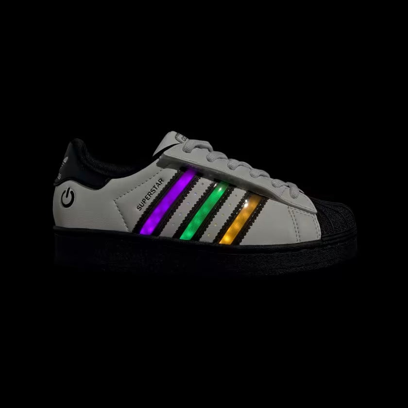 Pre School Adidas Superstar LED Lights - White/Black