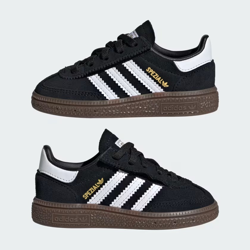 Infant's Adidas Handball Spezial Comfort Closure Elastic Lace Shoes - Black/White/Gum