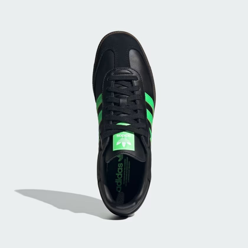 Men's Adidas Samba OG Shoes - Core Black/Screaming Green/Gum