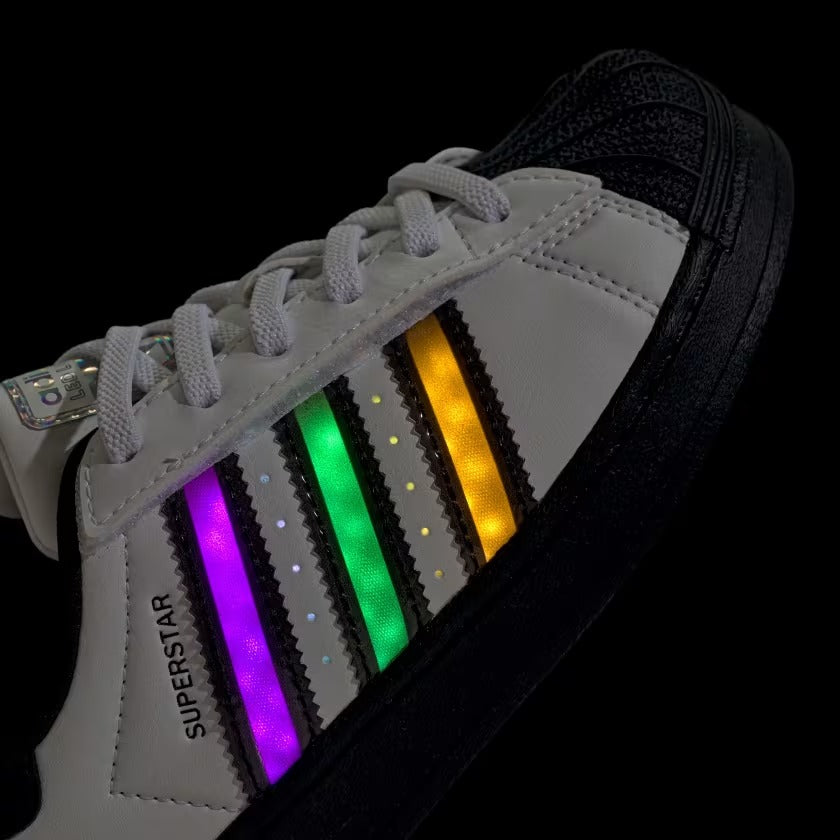 Pre School Adidas Superstar LED Lights - White/Black