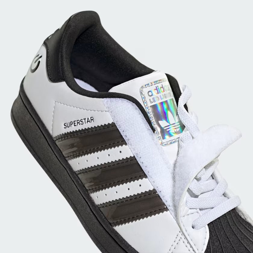 Pre School Adidas Superstar LED Lights - White/Black