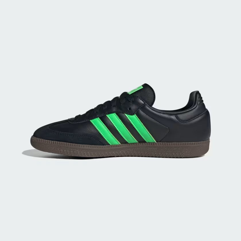 Men's Adidas Samba OG Shoes - Core Black/Screaming Green/Gum