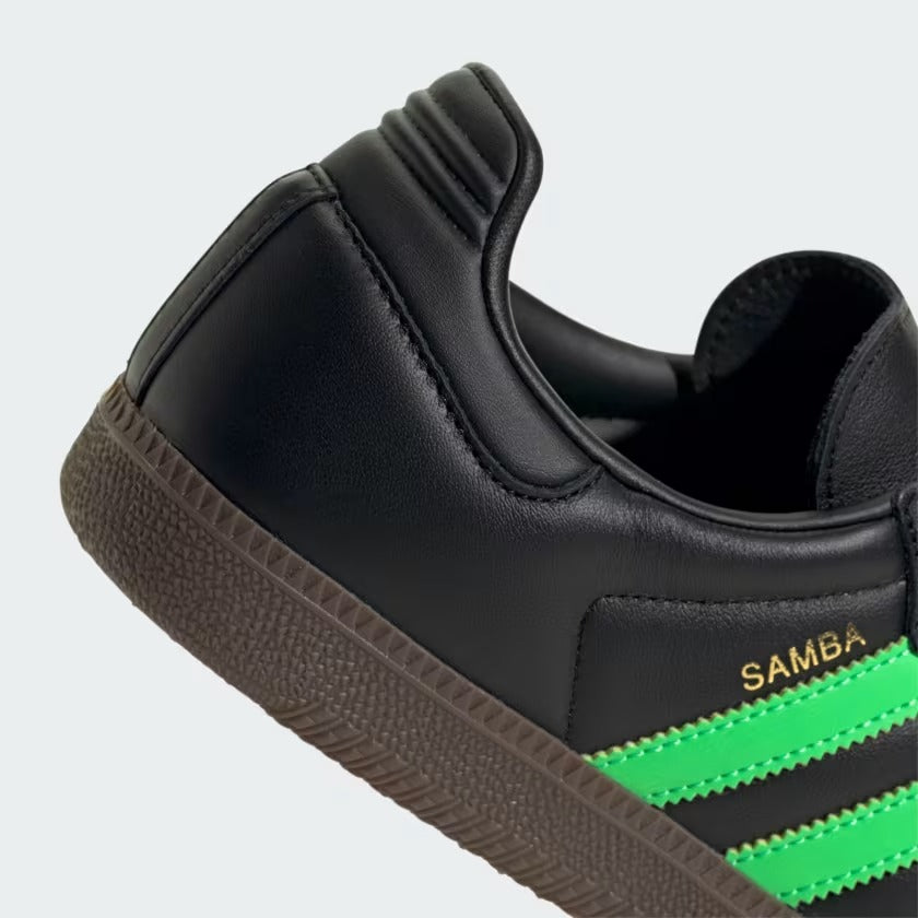 Men's Adidas Samba OG Shoes - Core Black/Screaming Green/Gum