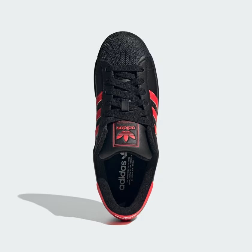 Men's Adidas Superstar II Shoes - Core Black/Lucid Red