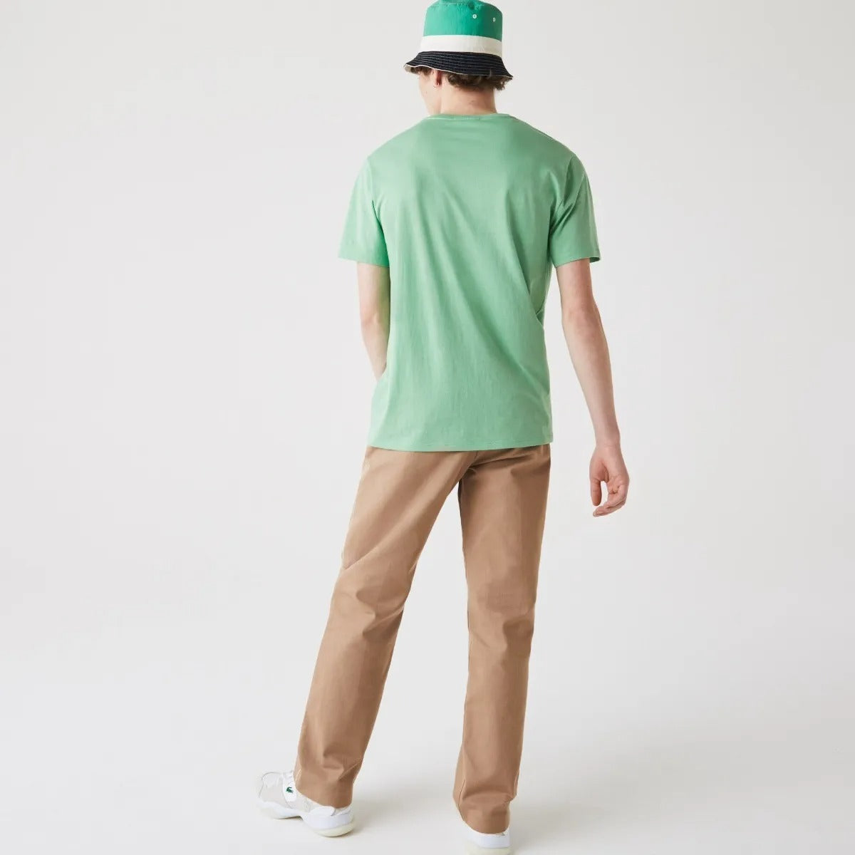 Men's lacoste Lightweight Pima Cotton V-Neck T-Shirt - Lime Green