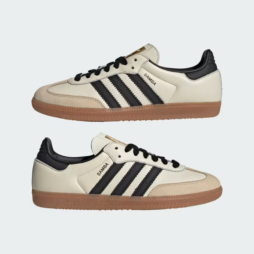 Women's Adidas Samba OG Shoes - Cream White/Core Black/Sand Strata