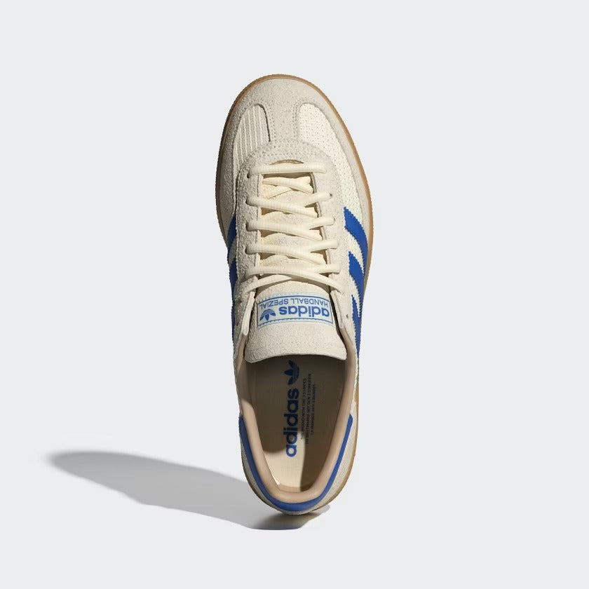 Men's Adidas Handball Spezial Shoes - Cream White/Blue/Warm Sandstone