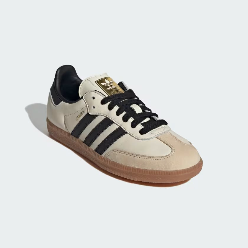 Women's Adidas Samba OG Shoes - Cream White/Core Black/Sand Strata