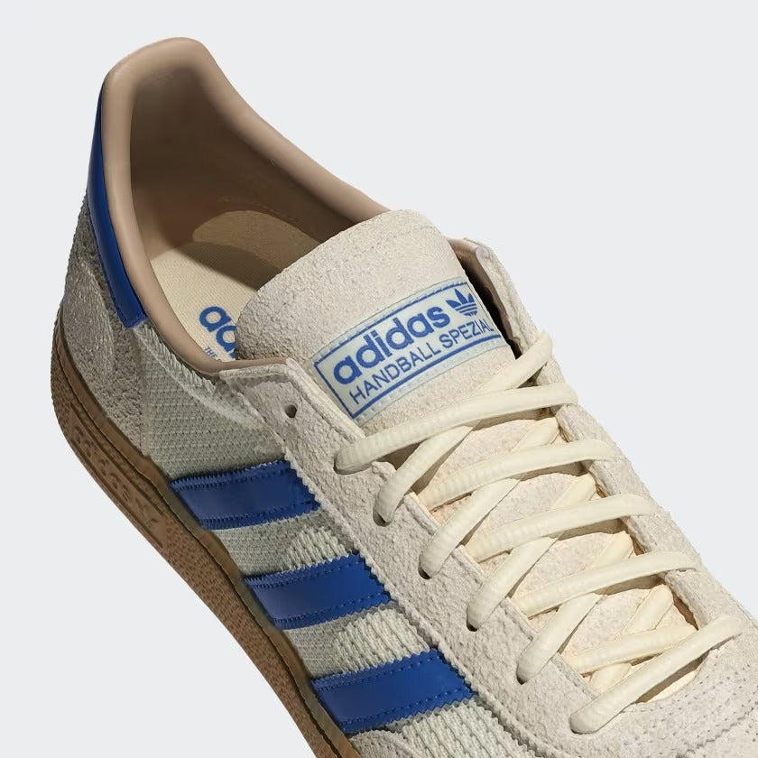 Men's Adidas Handball Spezial Shoes - Cream White/Blue/Warm Sandstone