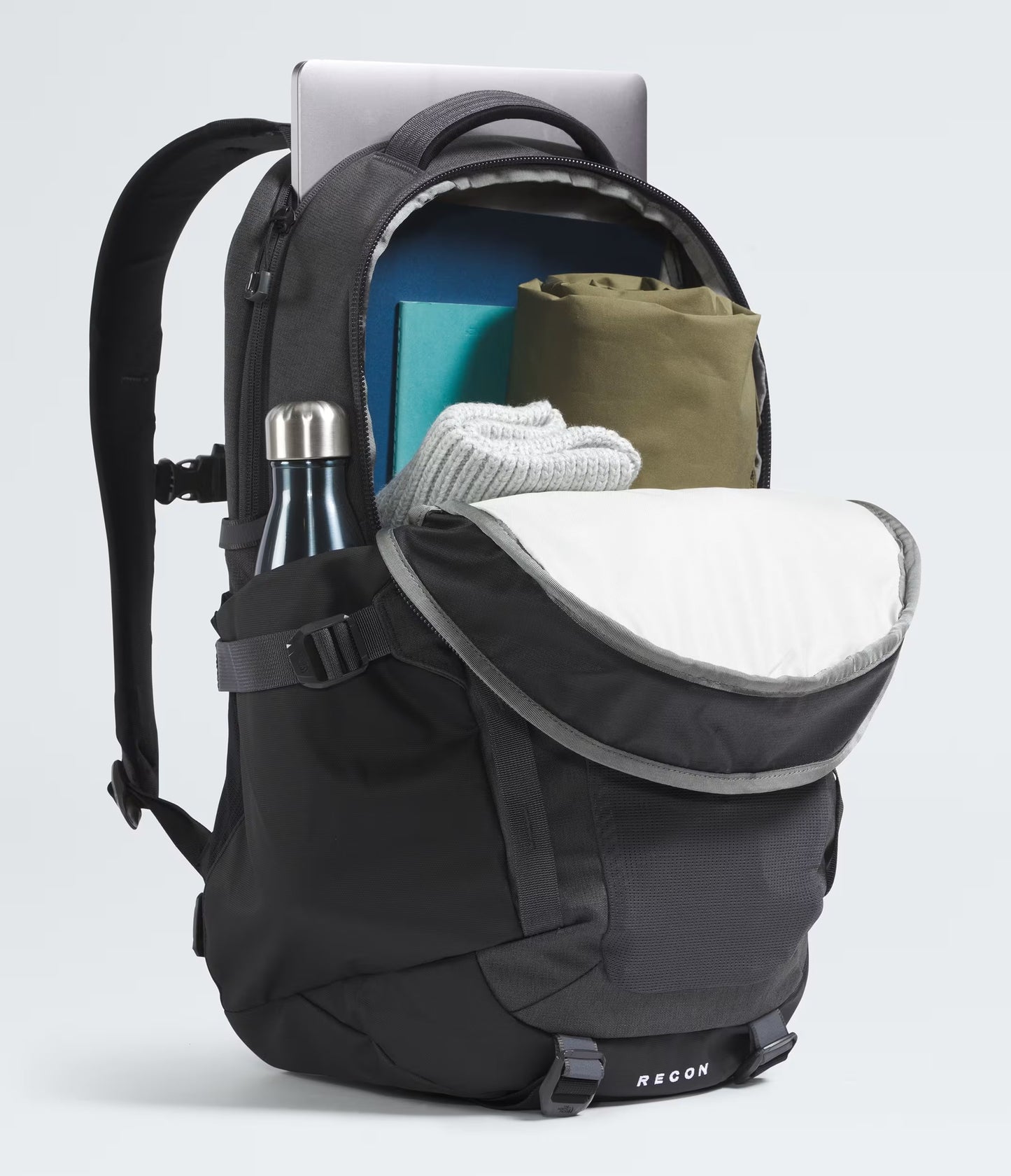 The North Face Recon Backpack - Asphalt Grey Light Heather/TNF Black