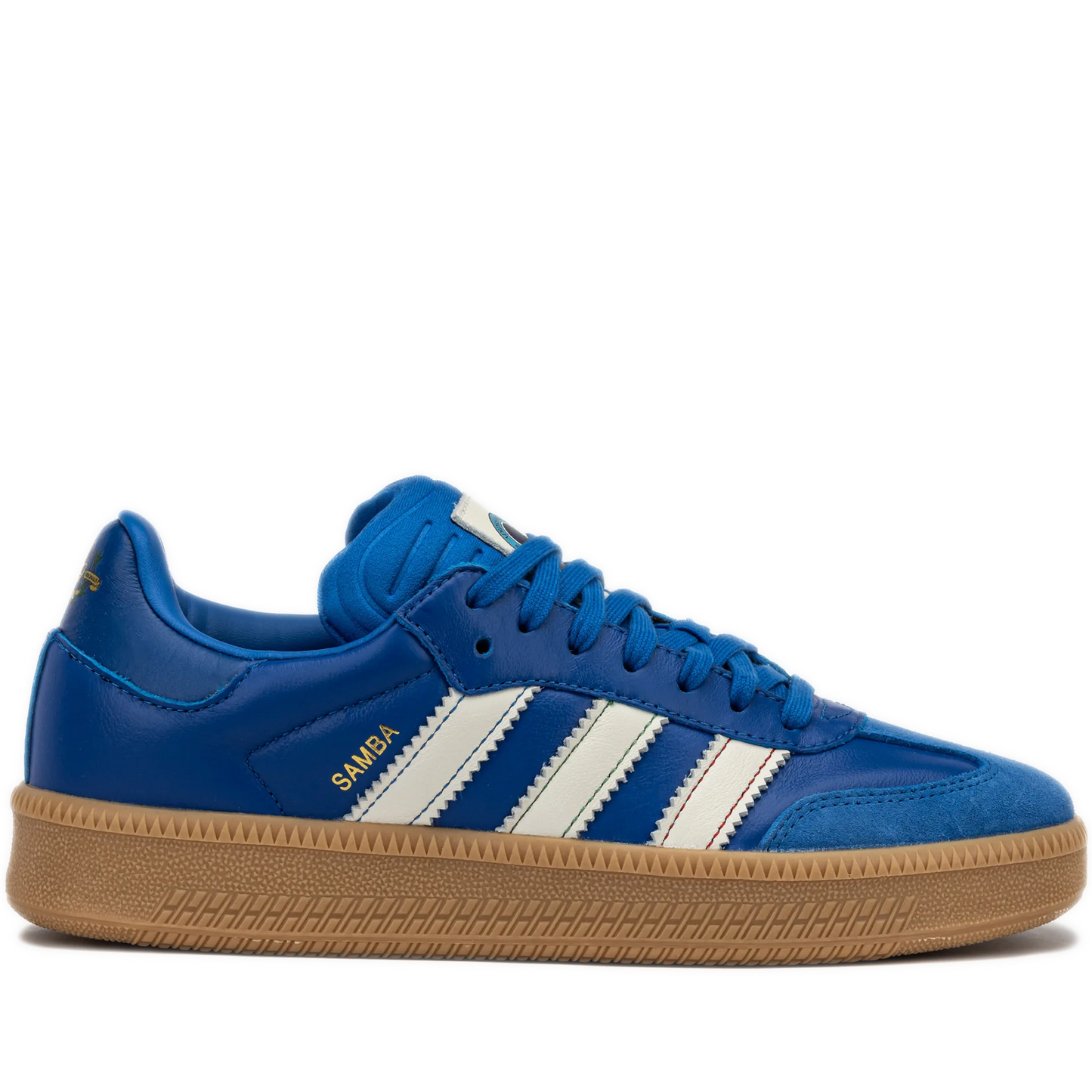 Men's Adidas Samba XLG Shoes - Blue /White /Gum - Side