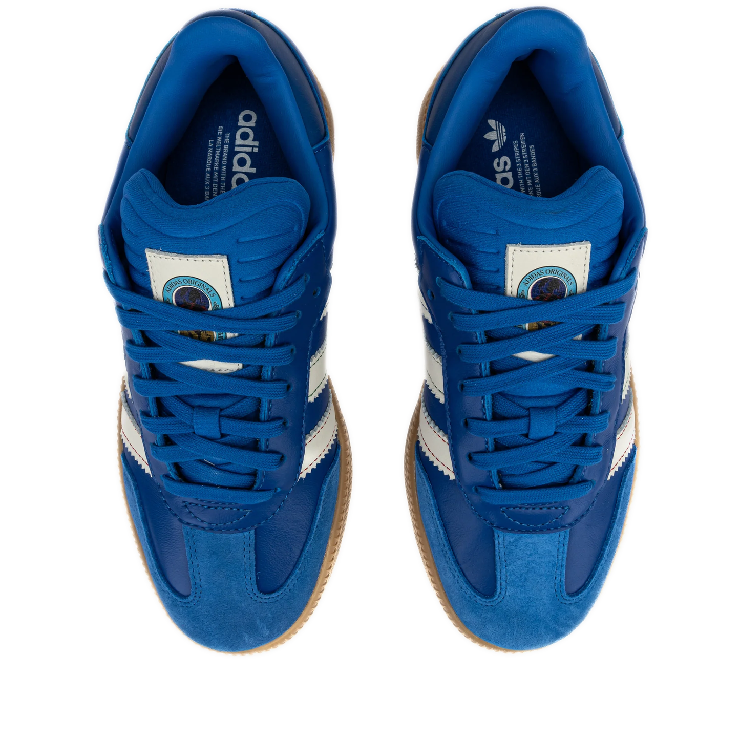 Men's Adidas Samba XLG Shoes - Blue /White /Gum - Top View