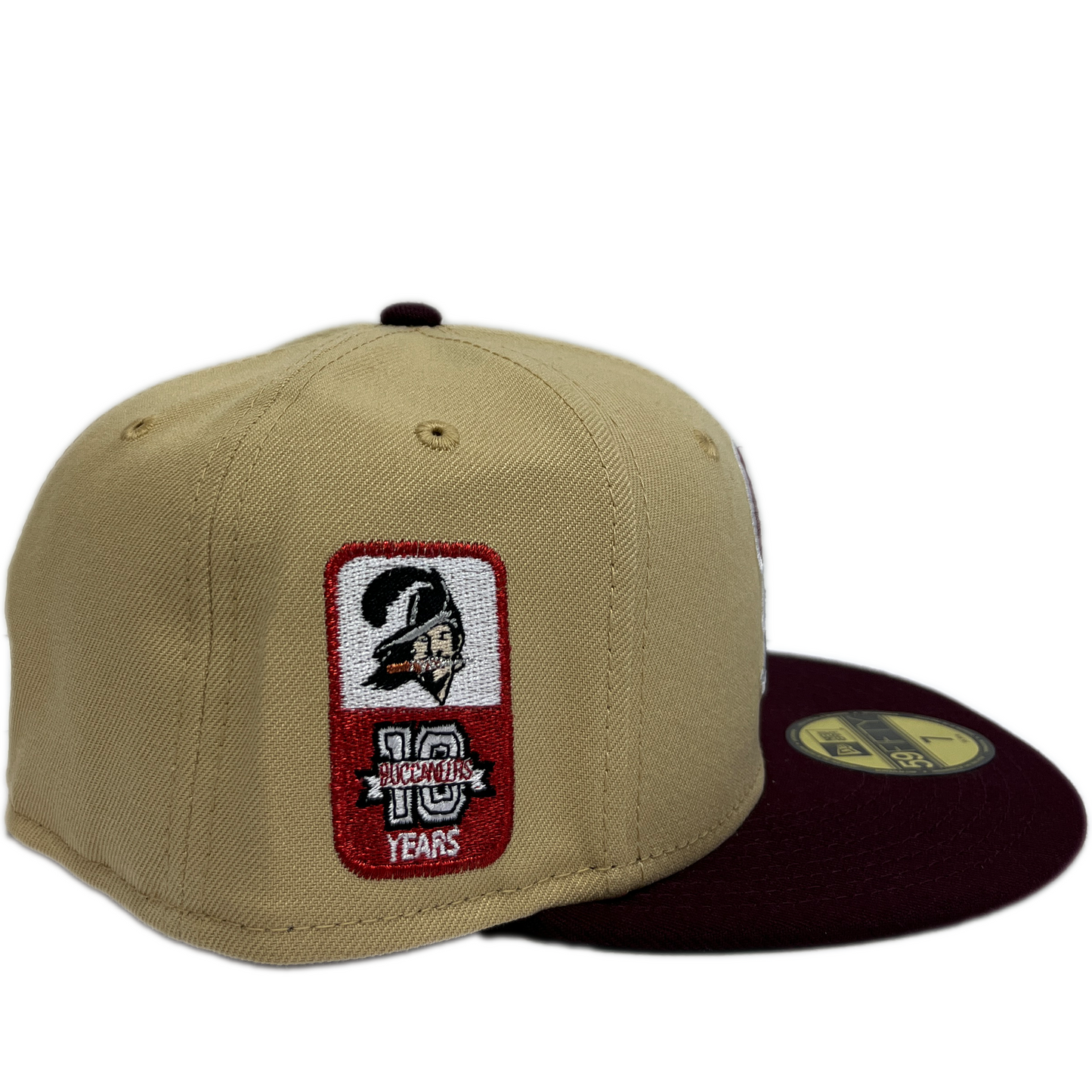 New Era Tampa Bay Buccaneers 59Fifty Fitted Hat - Cream/ Maroon