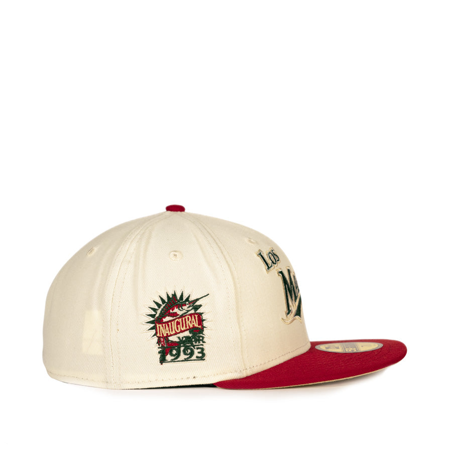 New Era Florida "Los Marlins" Inaugural 1993 Patch - 59FIFTY Custom Fitted Hat - Off White / Red