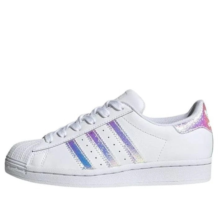 Grade School's Adidas Superstar J - White Iridescent