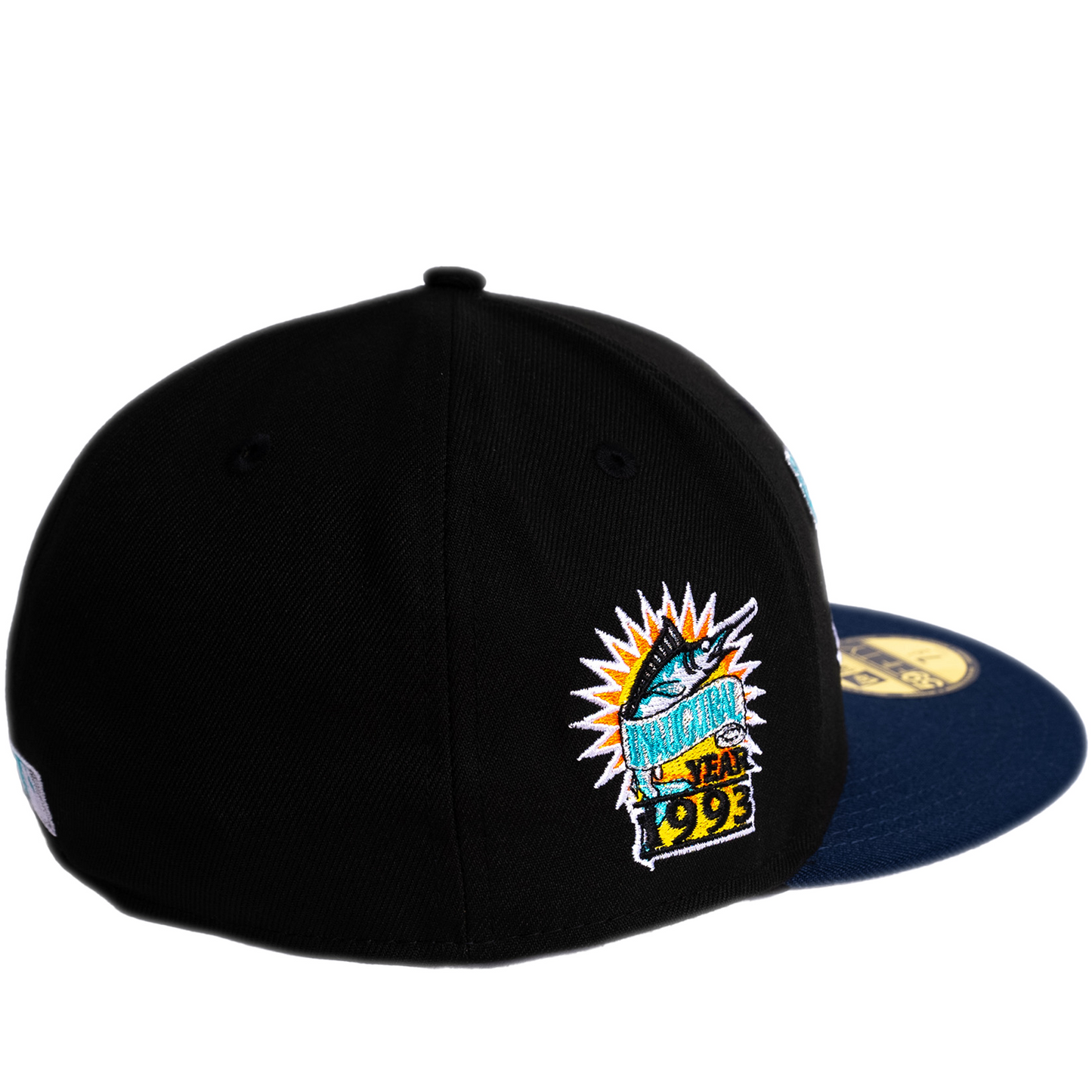 New Era Florida Marlins 59Fifty Fitted Hat - Black/ Blue