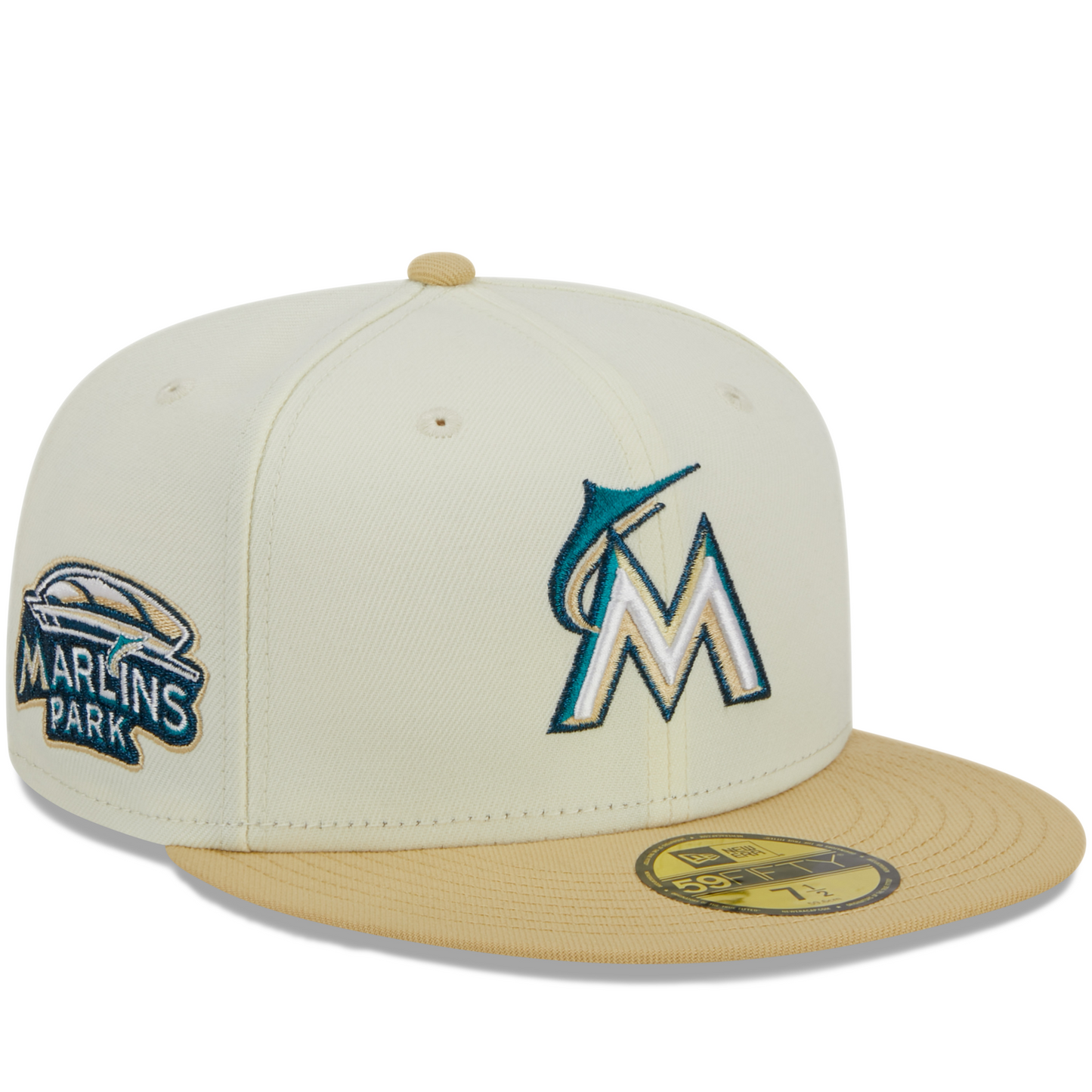 New Era Miami Marlins City Icon 59FIFTY Fitted Hat - White/ Cream