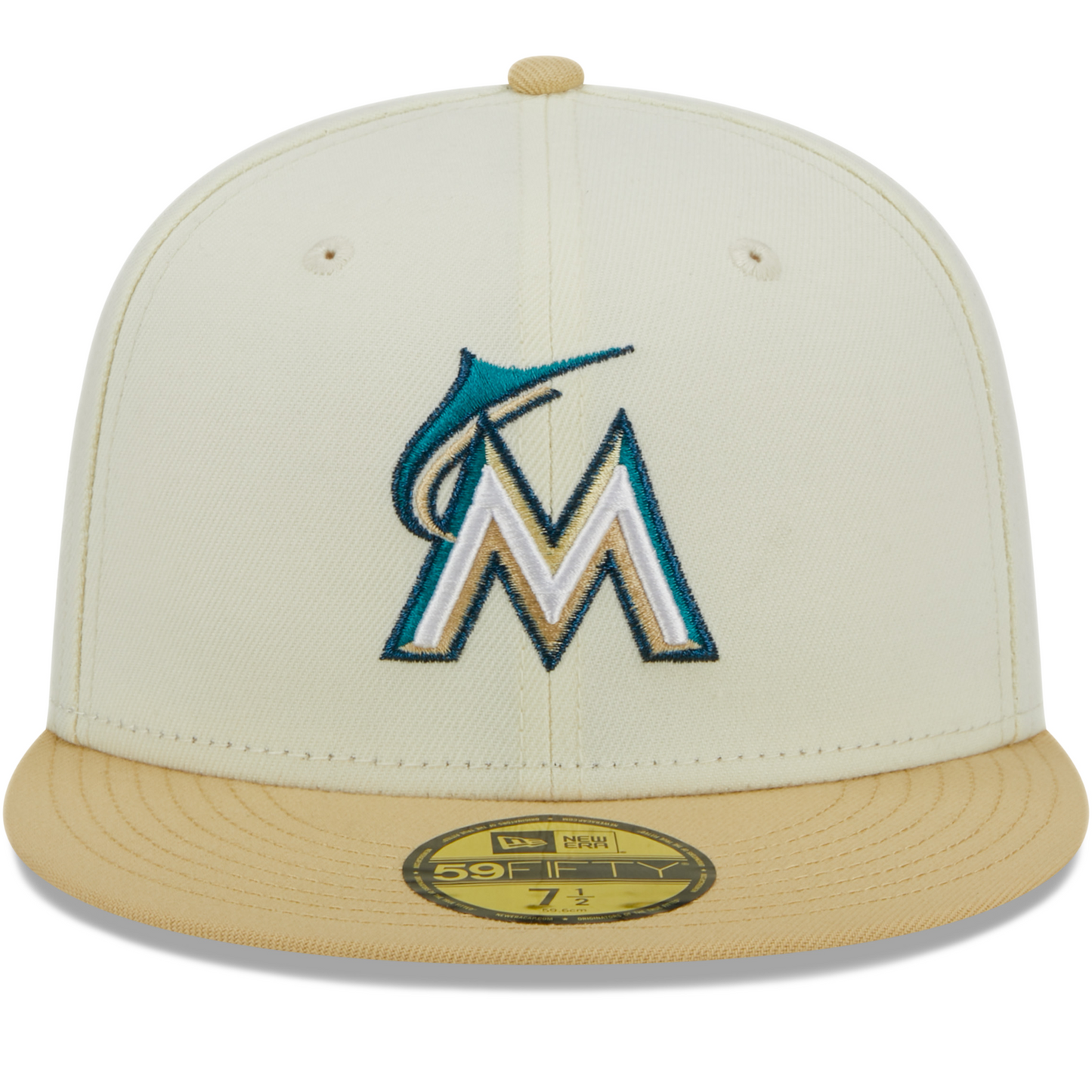 New Era Miami Marlins City Icon 59FIFTY Fitted Hat - White/ Cream