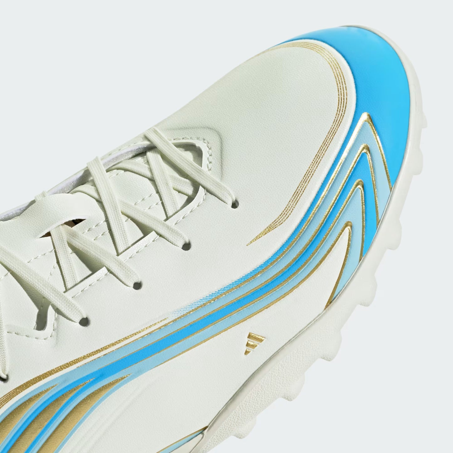 Men's Adidas F50 Messi Club Turf Soccer Cleats - Ivory / Semi Blue Burst / Icey Blue
