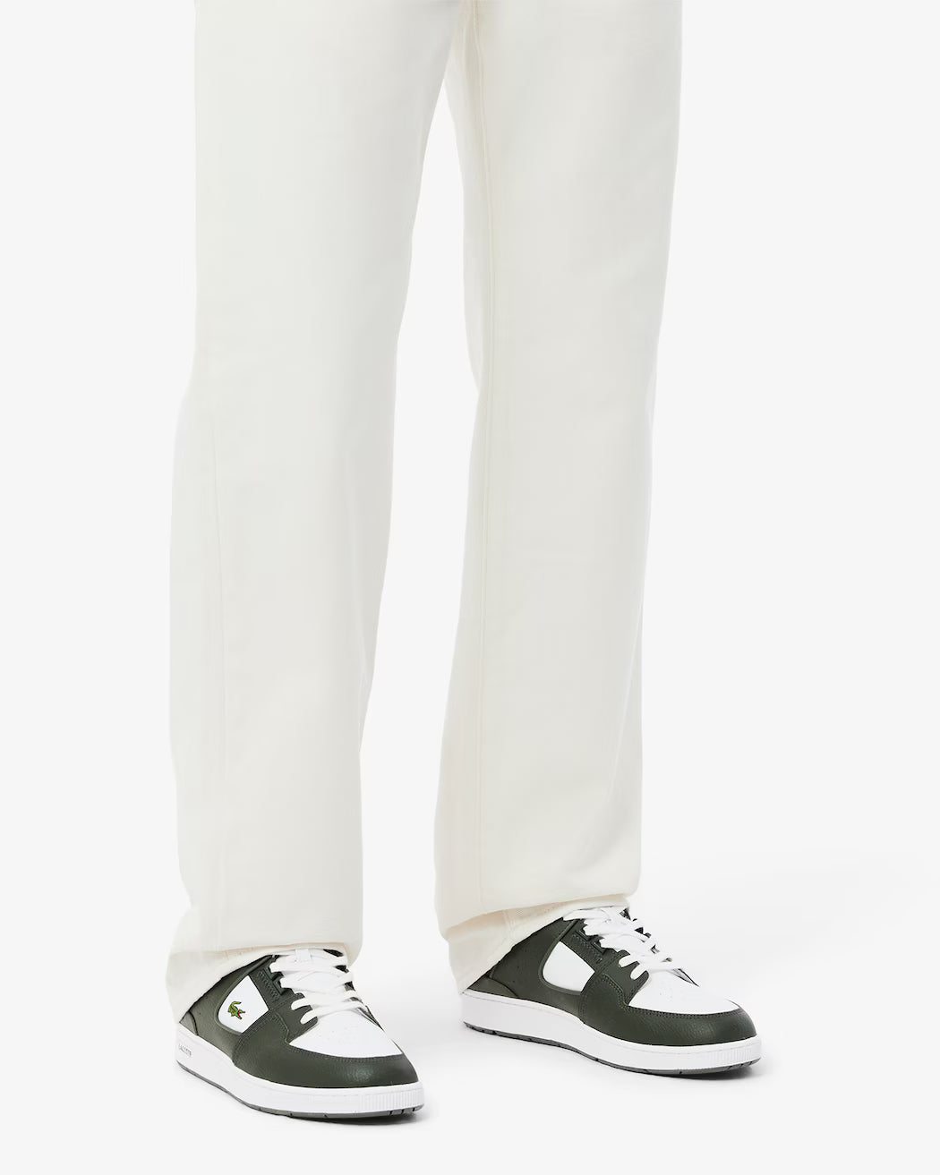 Men's Lacoste Court Cage Leather - Khaki/White