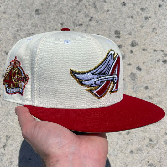 New Era  Anaheim Angels 59Fifty Fitted Hat - White/ Red