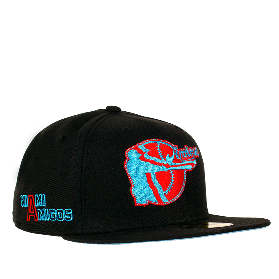 New Era Miami Amigos - 59FIFTY Custom Fitted Hat - Black / Sky Blue