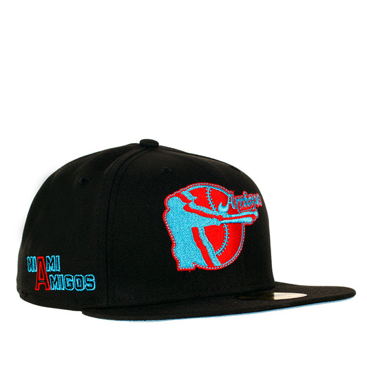 New Era Miami Amigos - 59FIFTY Custom Fitted Hat - Black / Sky Blue