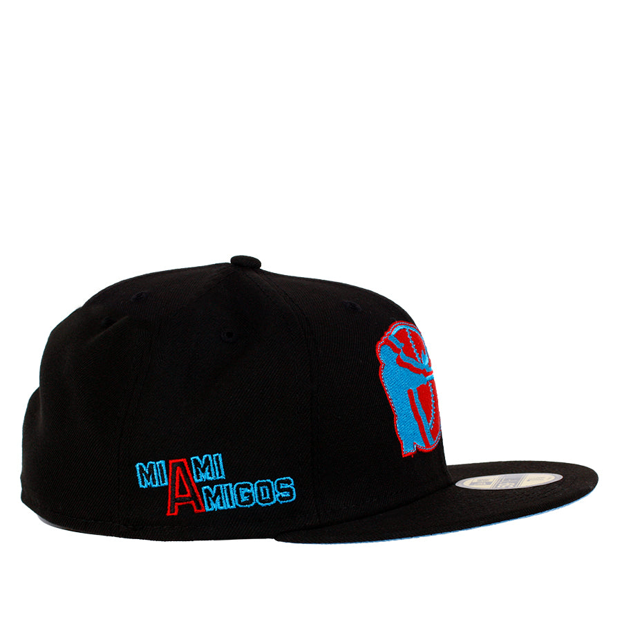 New Era Miami Amigos - 59FIFTY Custom Fitted Hat - Black / Sky Blue