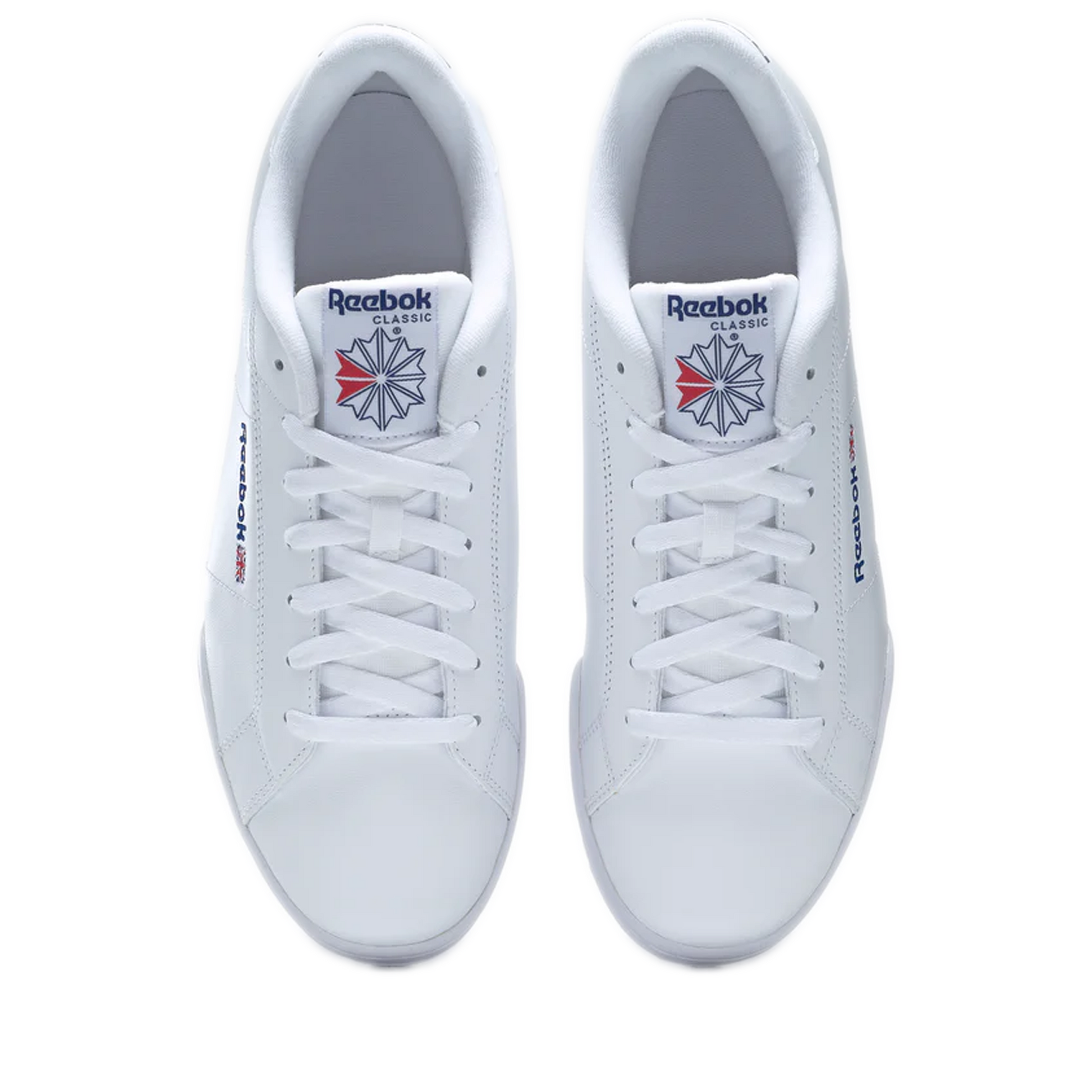 Men's Reebok NPC II Shoes - White/White Top View