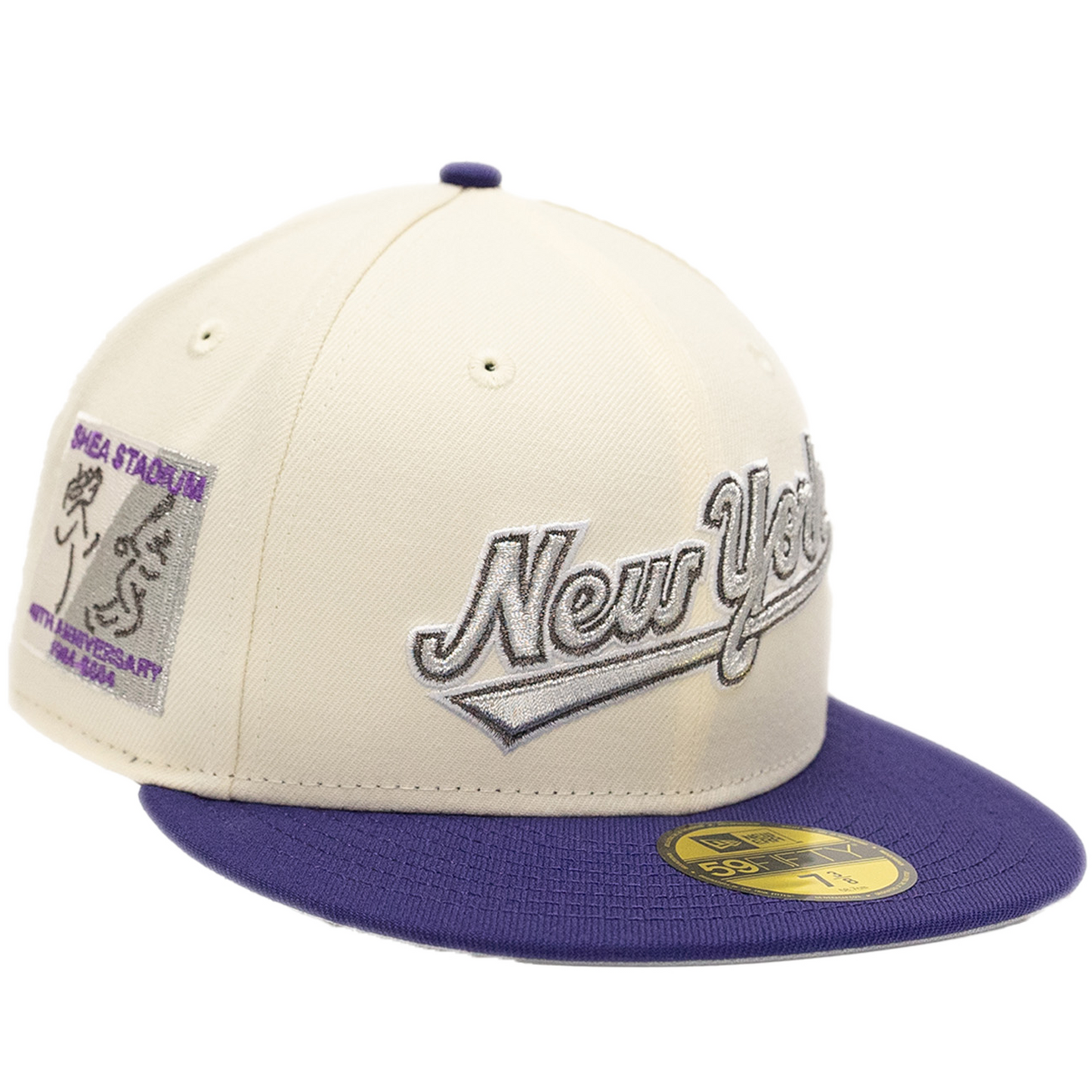 New Era New York Mets 59FIFTY Hat - Off White/ Purple