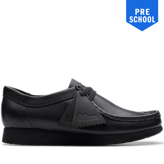 Pre School Clarks Wallabee Older - Black Leather