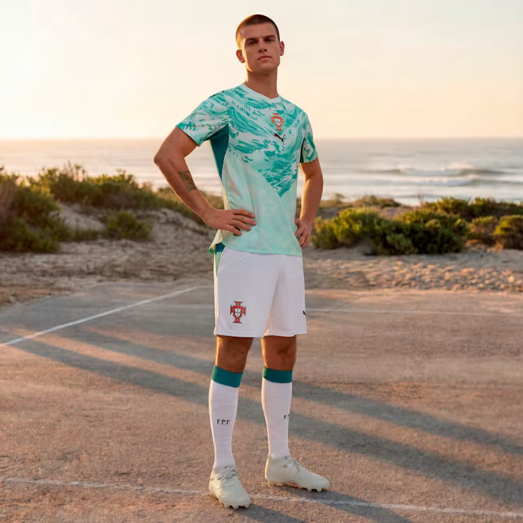 Puma Portugal 2026 Soccer Shorts - Puma White/Green Lagoon