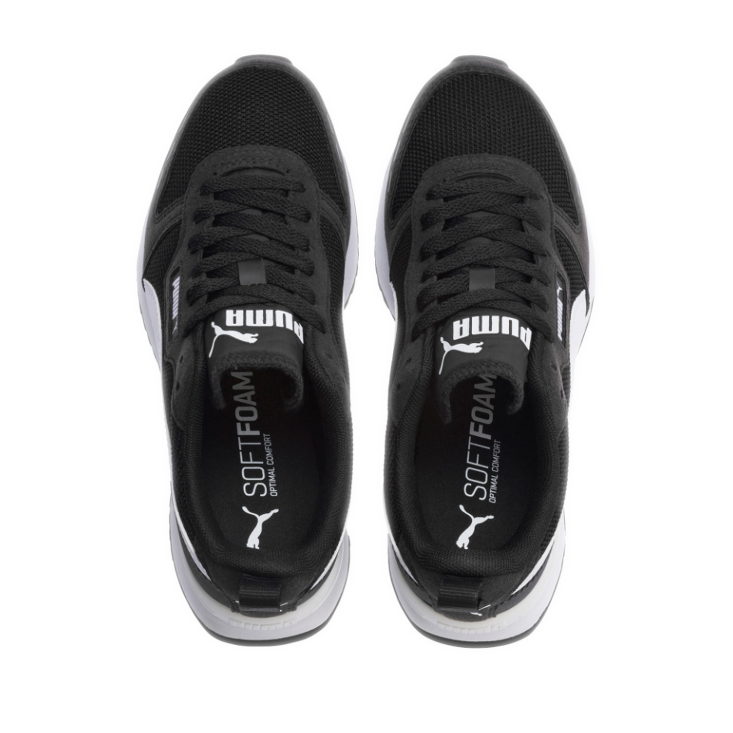 Kid's Puma R78 Shoes - Black/ White