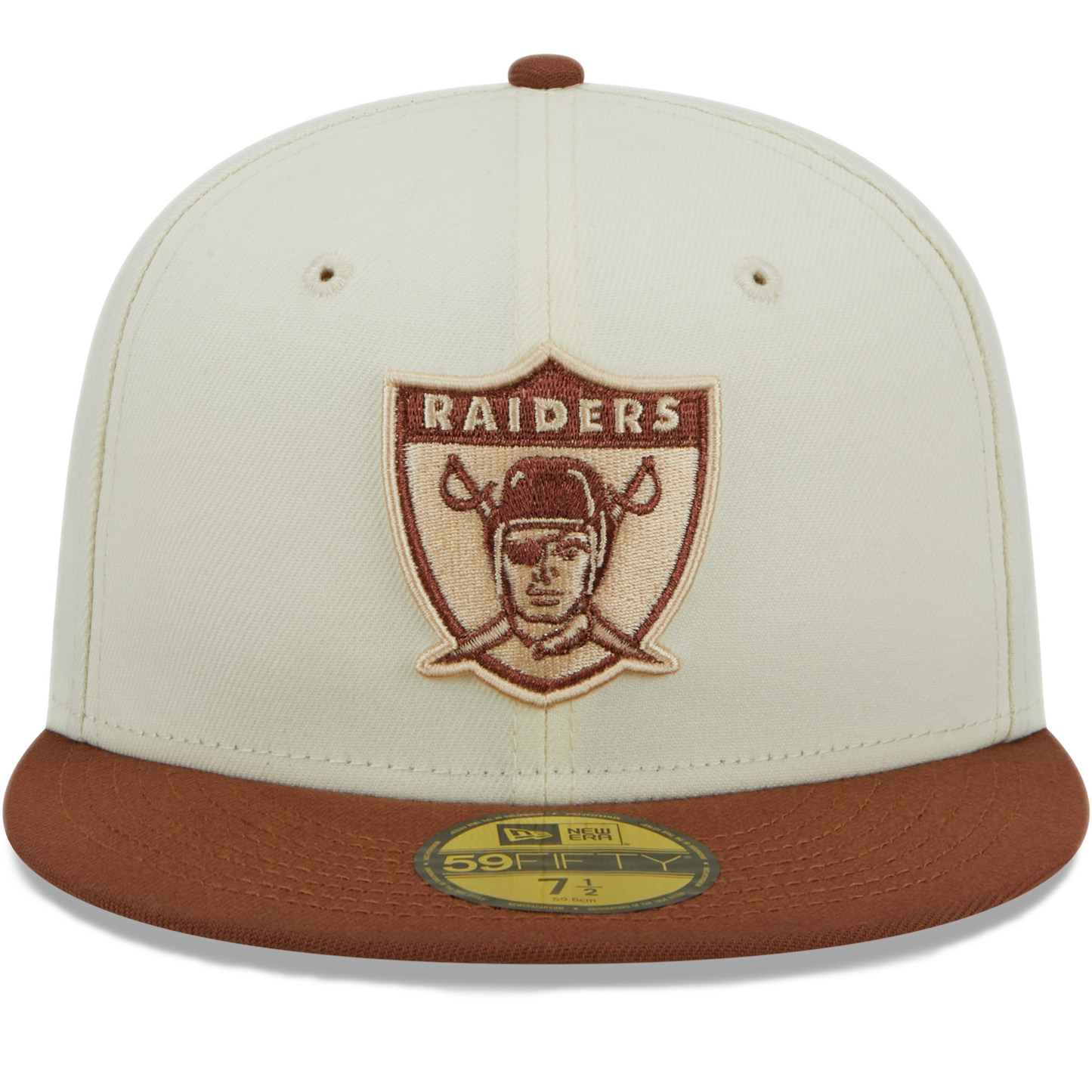 New Era Oakland Raiders City Icon 59FIFTY Fitted Hat - White/ Brown