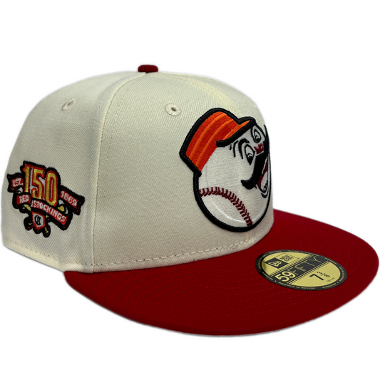 New Era Cincinnati Reds 59FIFTY Fitted Hat - Chrome/ Scarlet