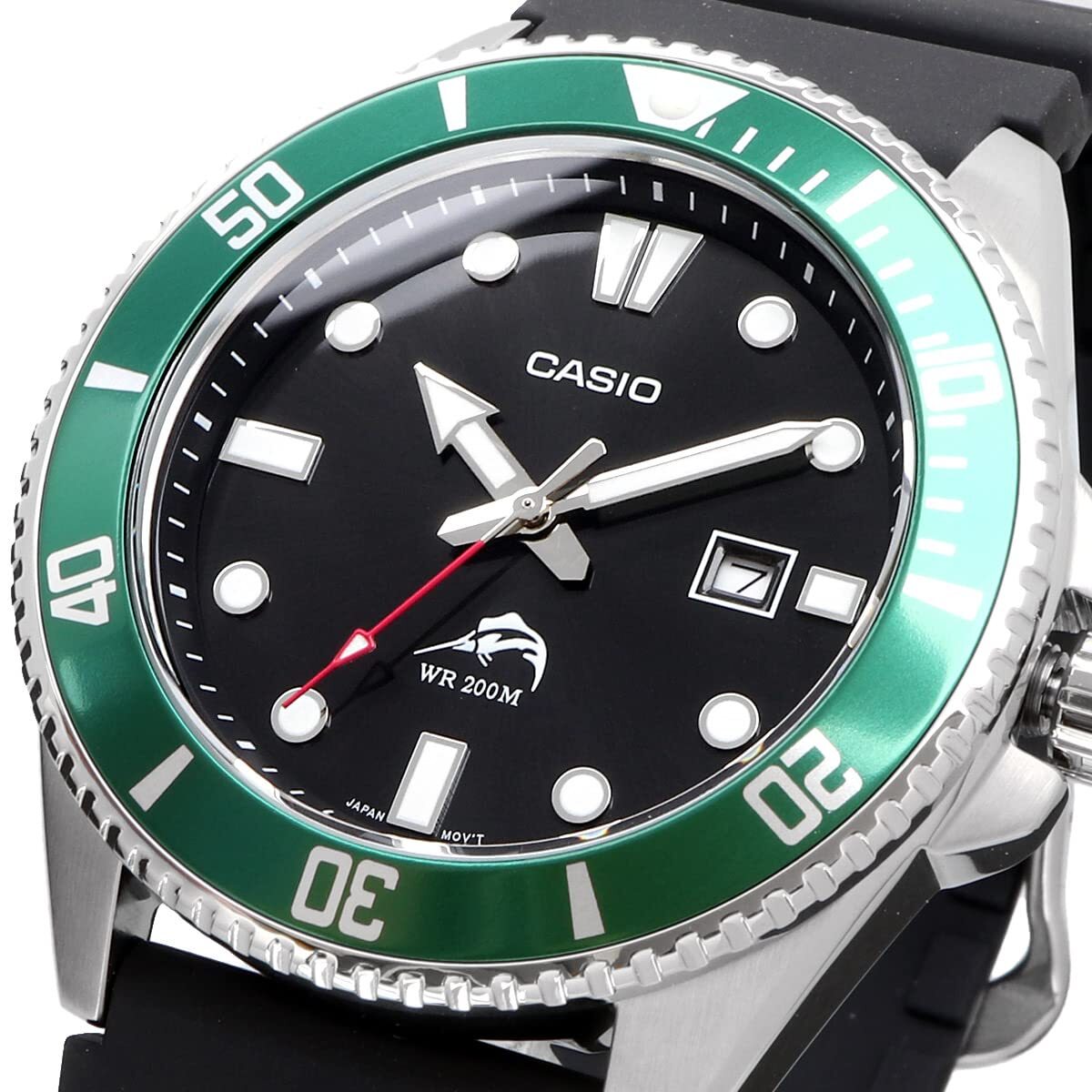 Casio Analog MDV106B-1A3V Watch 46.3mm - Black/Green