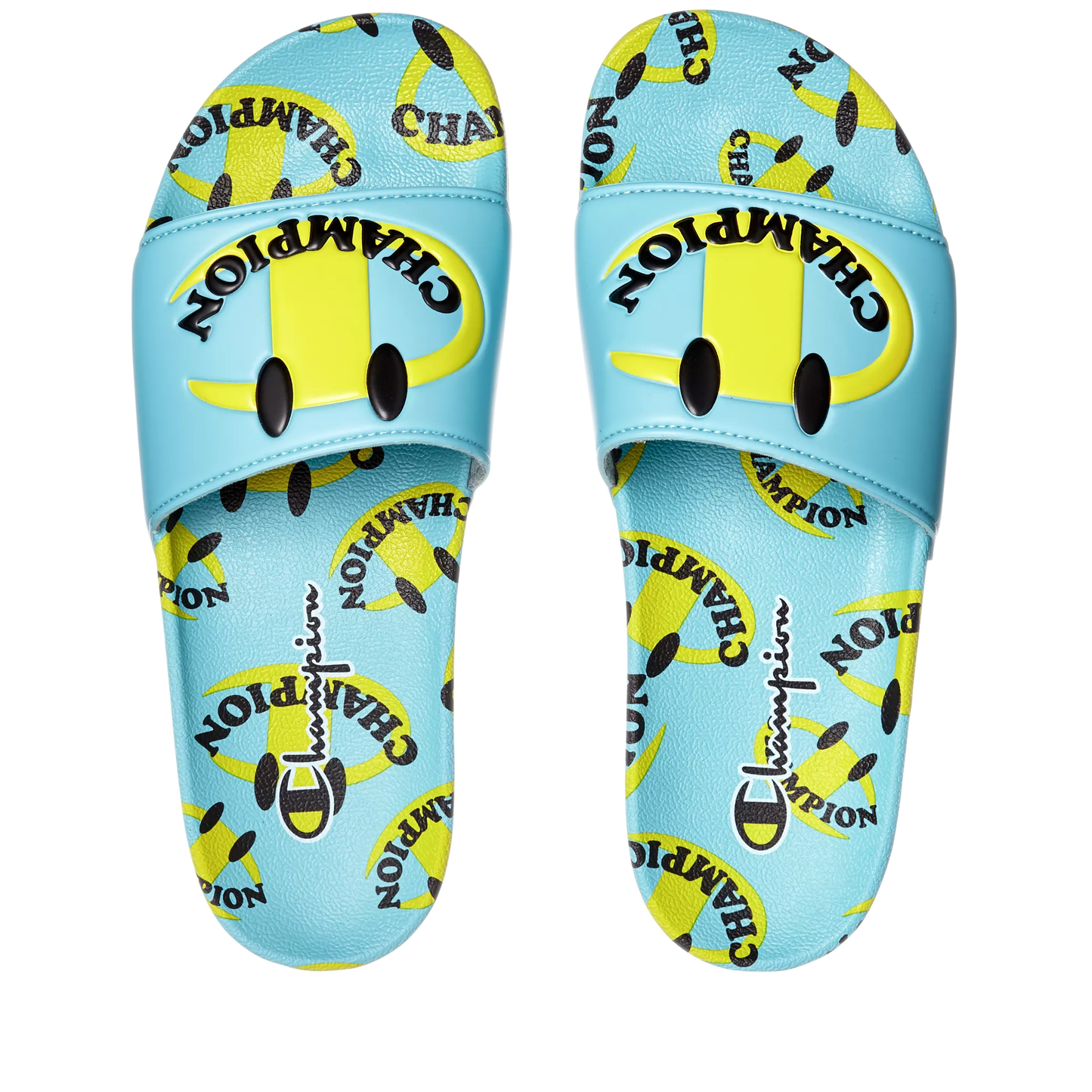 Men's Champion IPO Smile Slides - Aqua Blue