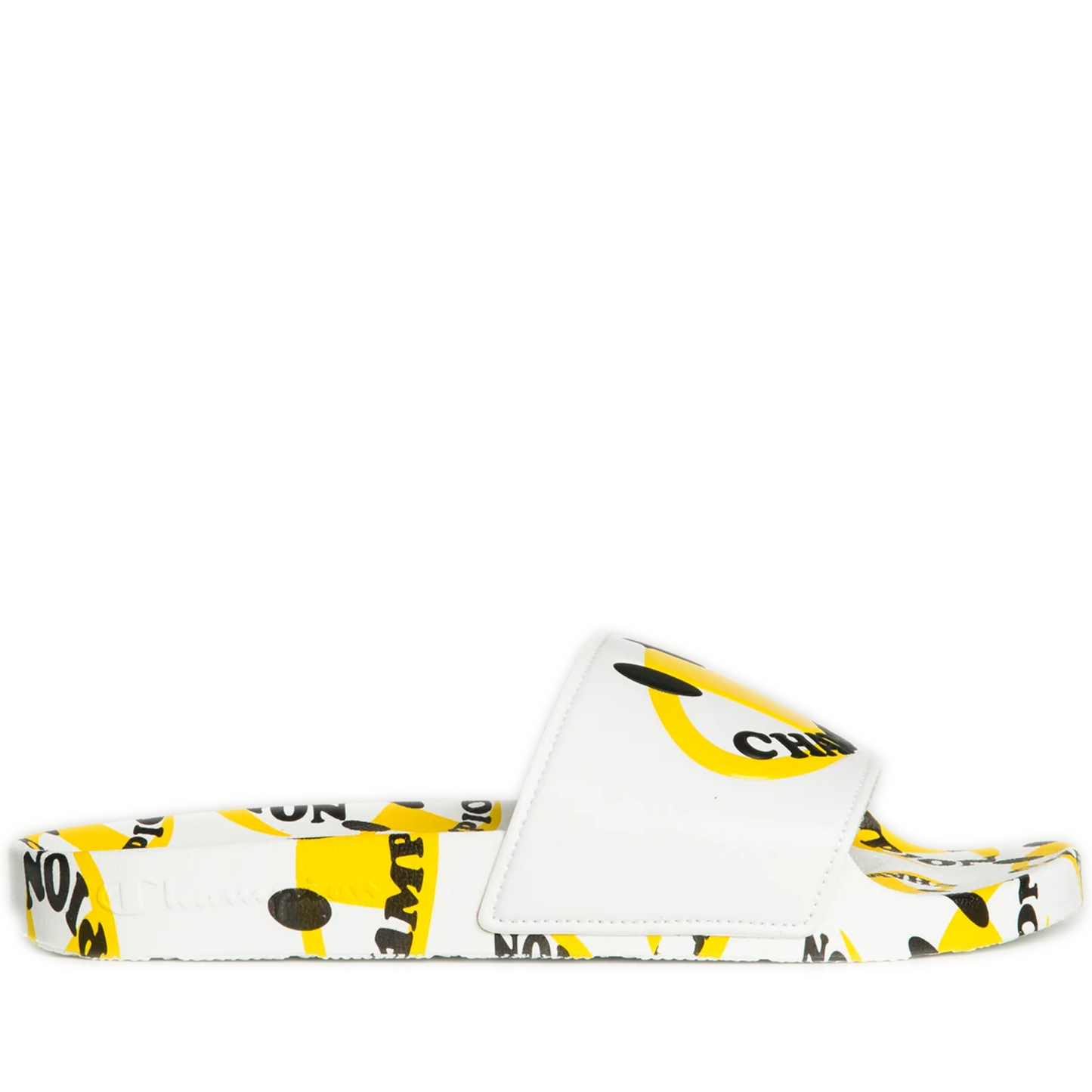 Men's Champion IPO Smile Slides - White/ Yellow