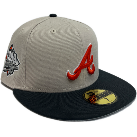 New Era Atlanta Braves 59Fifty Fitted Hat - Stone/ Graphite