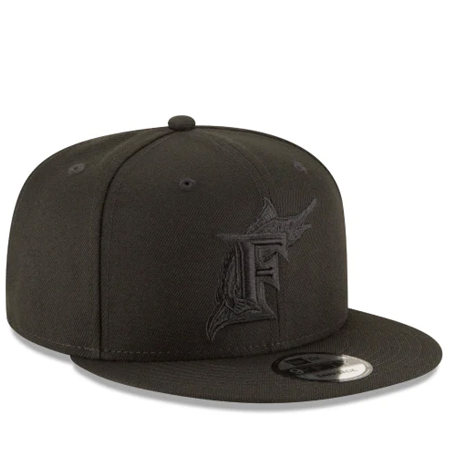 New Era Florida Marlins 9FIFTY Snapback Hat - Black/Black
