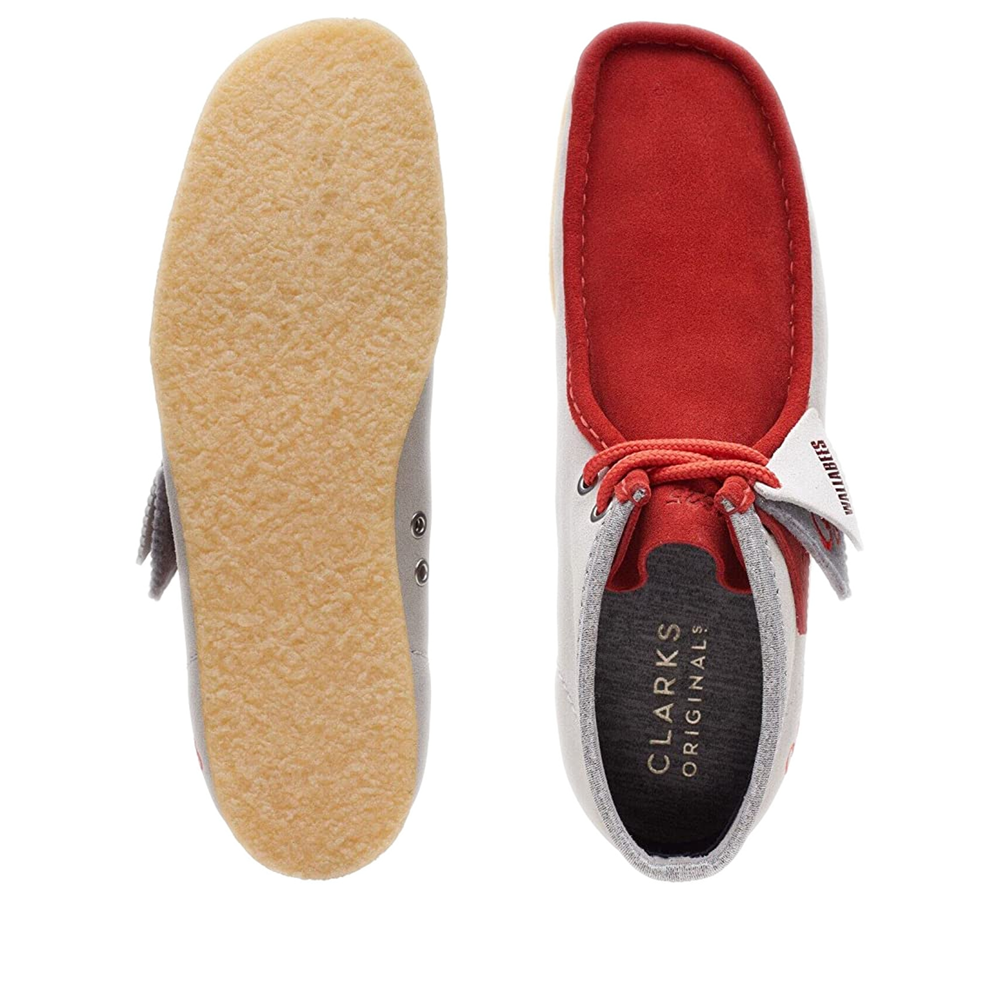 Men's Clarks Wallabee VCY - Red/ Grey