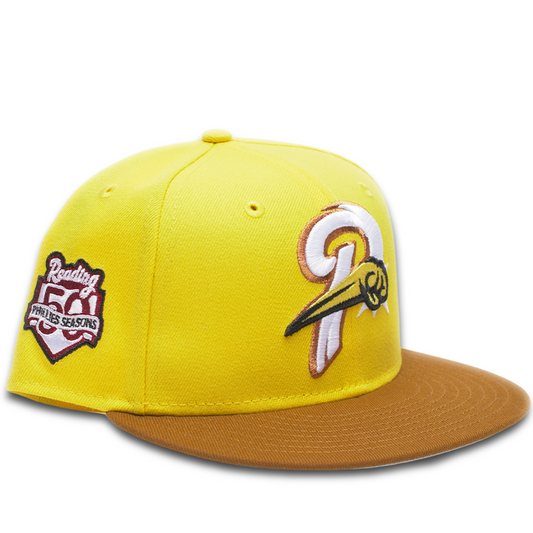 New Era Reading Fightin Phils 59Fifty Fitted Hat - Yellow/ Khaki