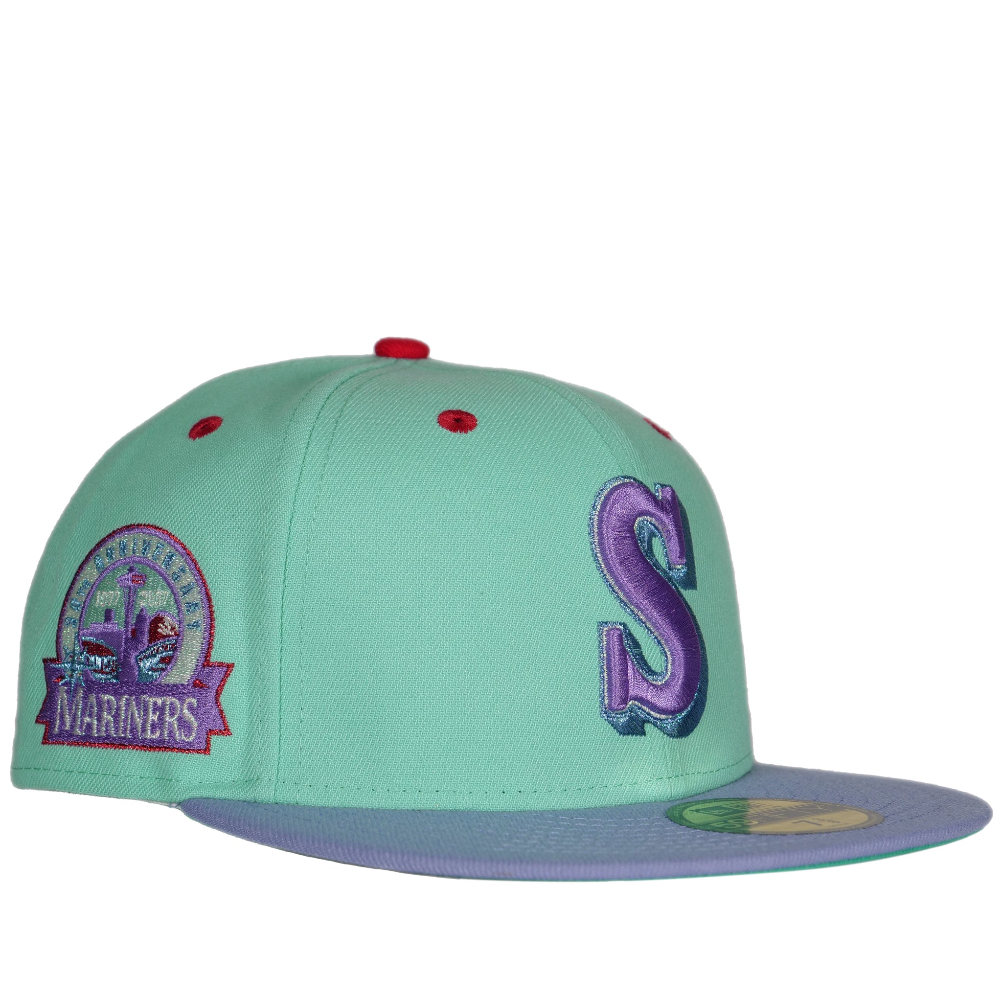 Seattle Mariners New Era 5950 Basic Fitted Hat - Purple/White