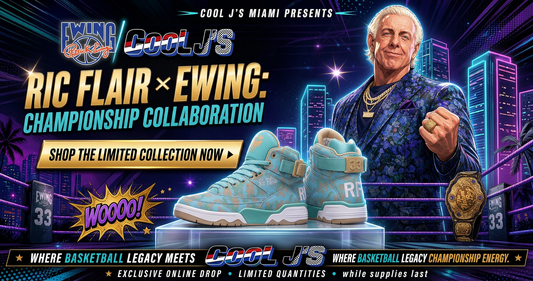 Ewing Athletics 33 HI x Ric Flair Nature Boy limited edition sneakers — Cool J's Miami exclusive drop