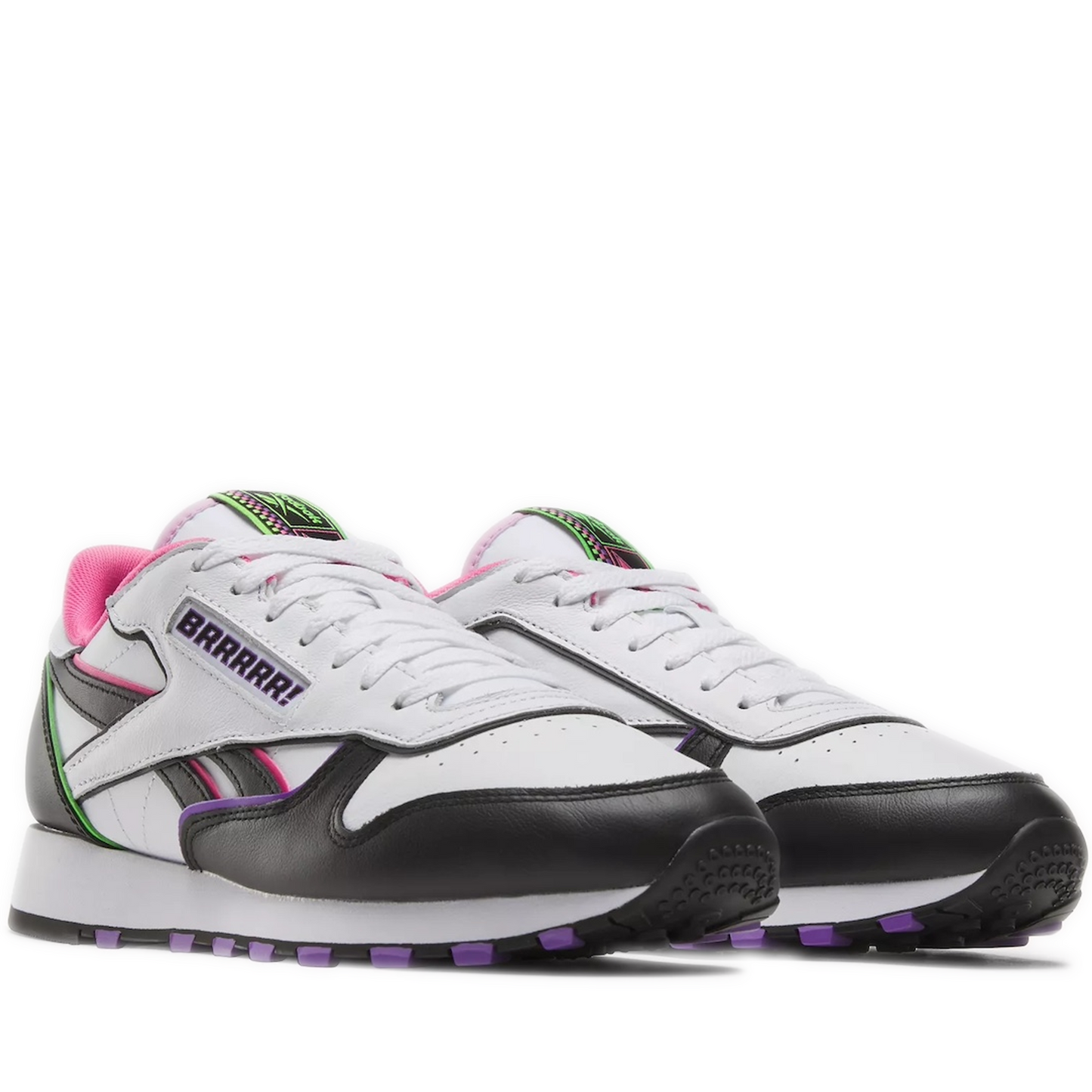 Men's Reebok X Anuel AA Classic Leather Shoes - Black/White/Pink