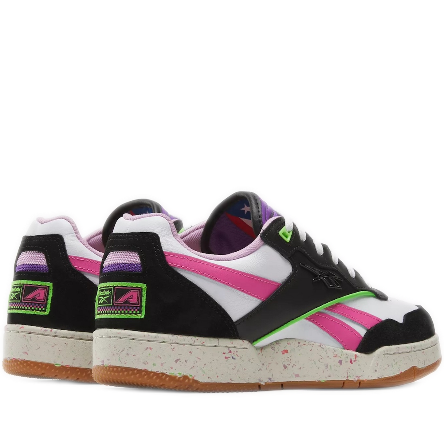 Men's Reebok X Anuel AA BB 4000 II Shoes - Black/White/Pink