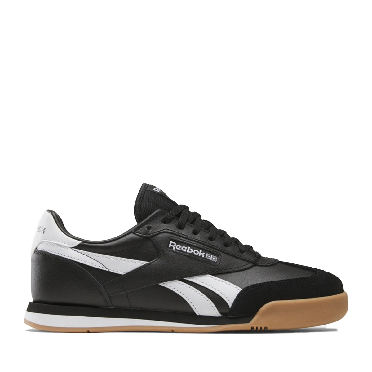Reebok MemoryTech Black White Sneakers Athletic Shoes Reebok Mens Black/White Leather Work Shoes Low Cut Sneaker  main image 3
