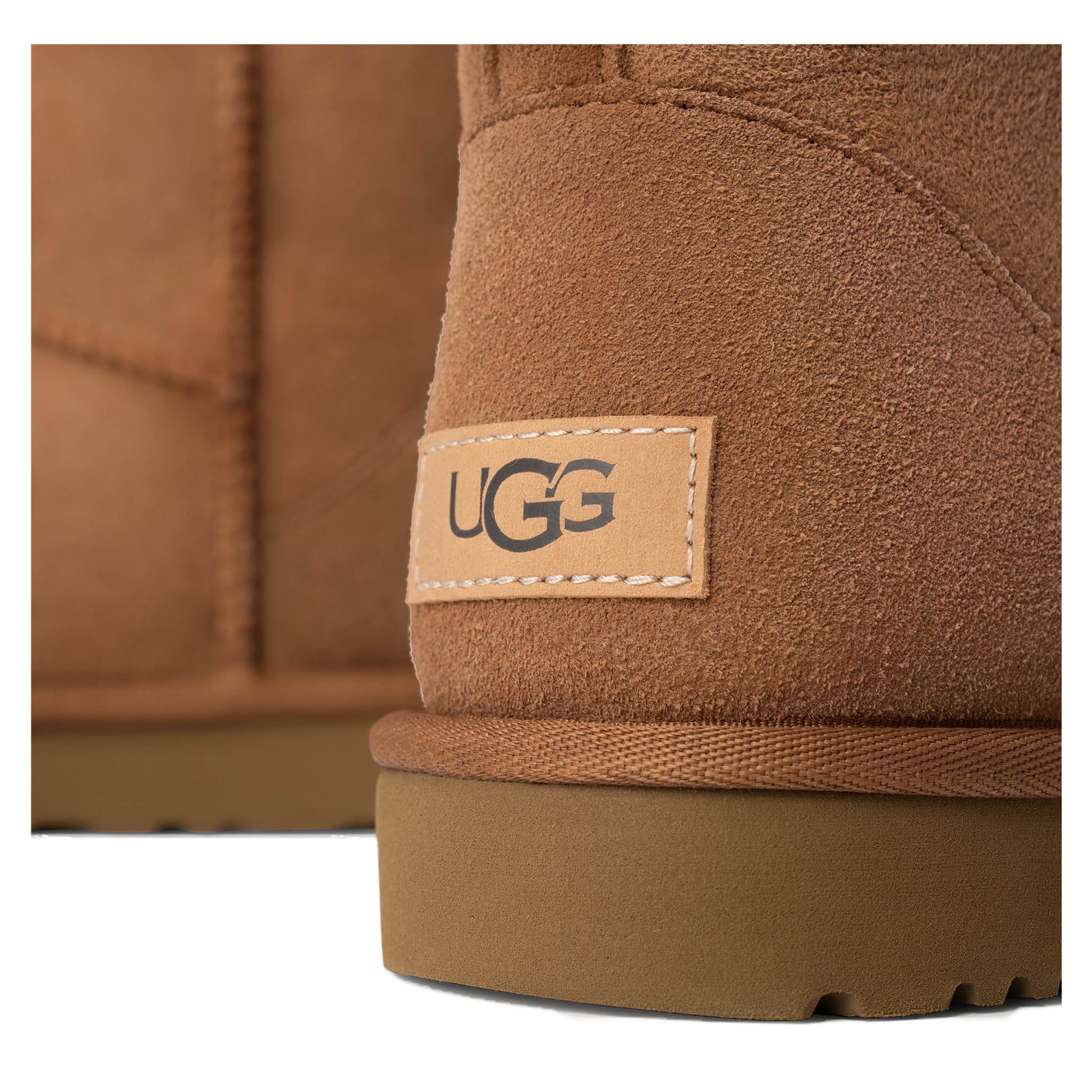 Women's Ugg Classic Mini II - Chestnut Heel Detail